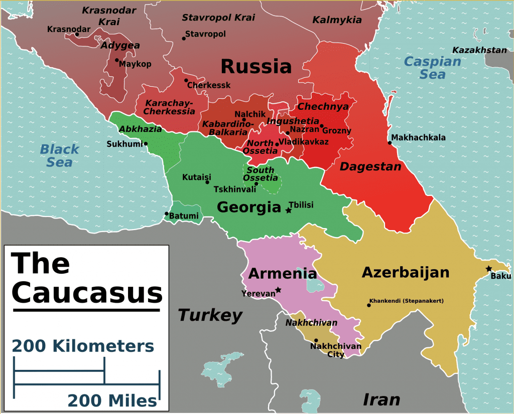 Caucasus regions map - BT News