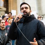 Zohran Mamdani at the Resist Fascism Rally in Bryant Park on Oct 27th 2024. Photo by Bingjiefu He