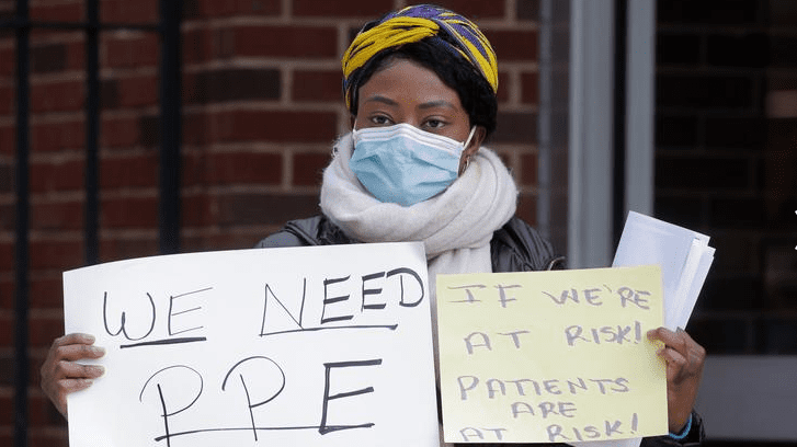 Nurses in South Africa protest demanding PPE, income tax breaks and Danger Allowance