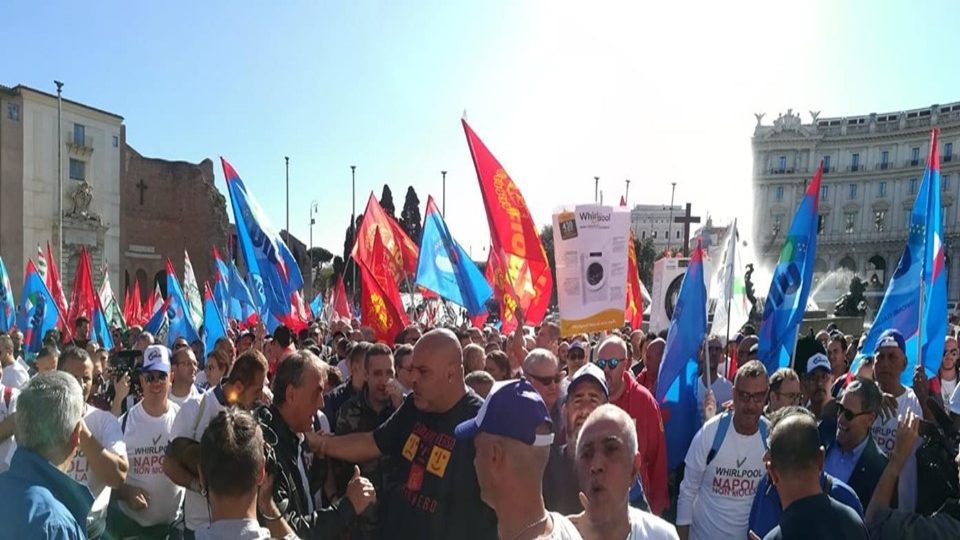 Hundreds march in Rome against sale of Whirlpool plant to Swiss company
