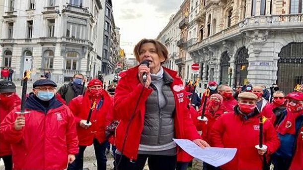 Belgian working class protests persecution of trade unionists