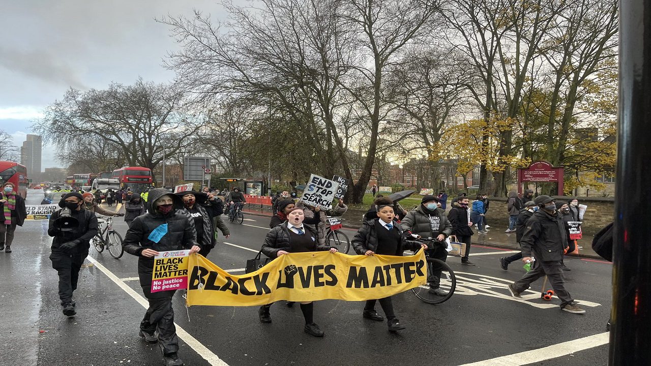 Protesters in London march against police atrocity against Black teenager
