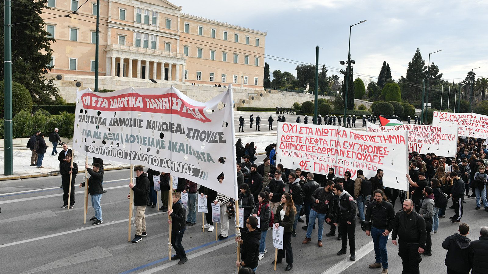 Greek students hit the streets for another round of protests against private universities
