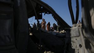 A damaged vehicle is pictured following an airstrike in Afghanistan's Nangarhar Province, on Feb. 22, 2026. (1) - BT News A damaged vehicle is pictured following an airstrike in Afghanistan's Nangarhar Province, on Feb. 22, 2026. (1)