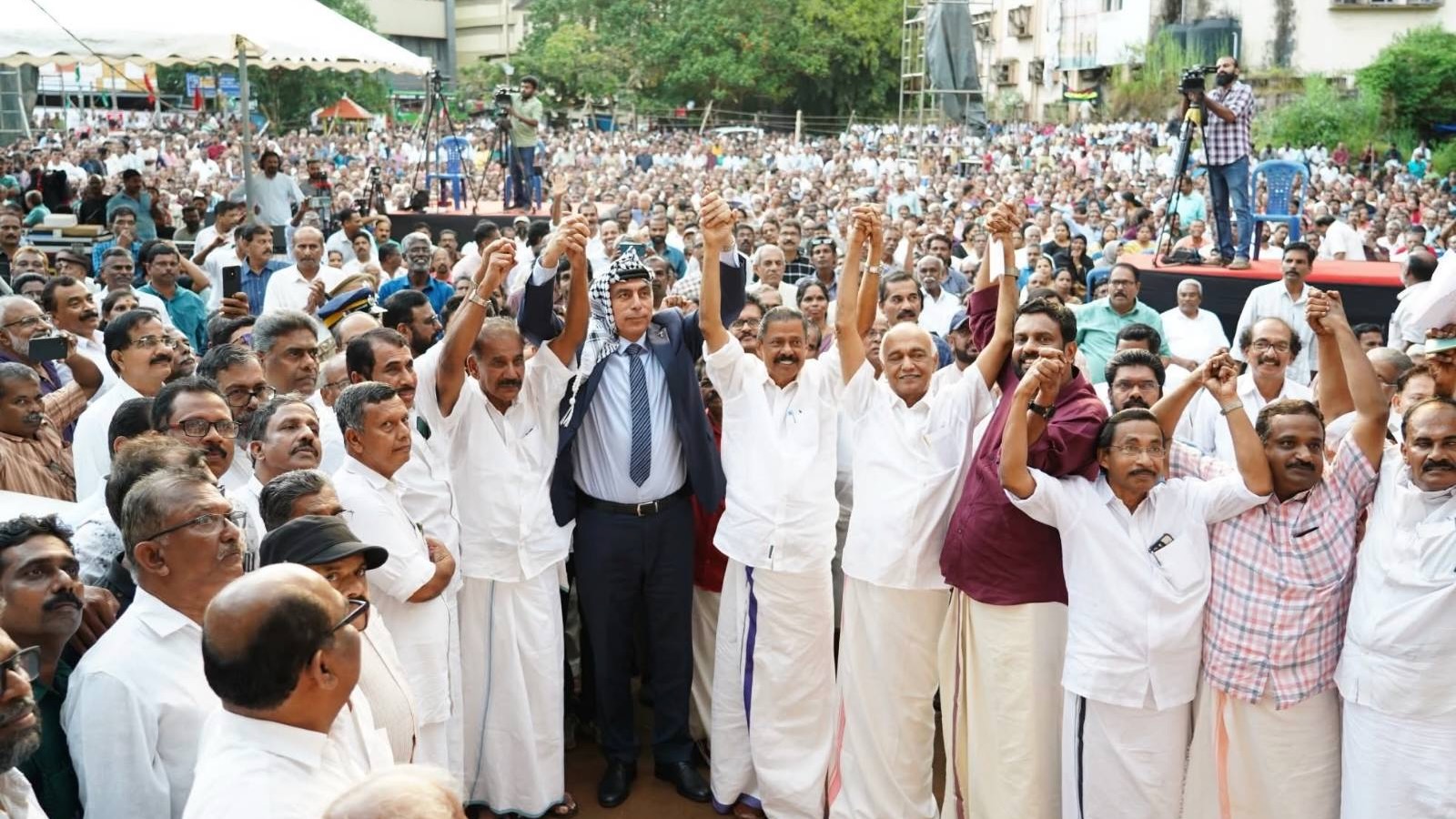 Indian people protest in mass in solidarity with Palestinians in Gaza and the GSF