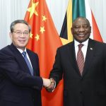 Chinese Premier Li Qiang meets with South African President Cyril Ramaphosa in Johannesburg, South Africa