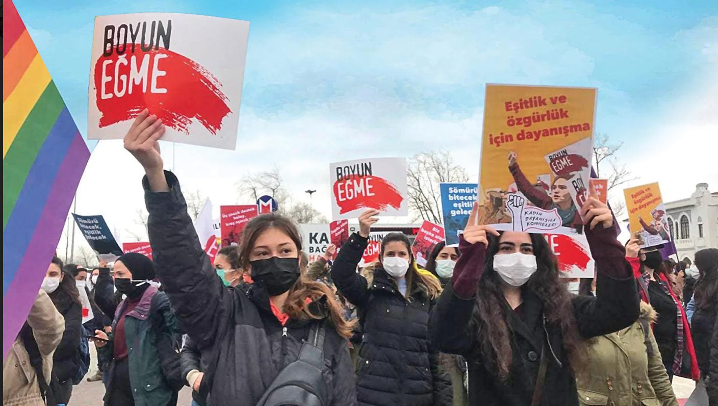 Women protest Turkey’s withdrawal from Istanbul convention