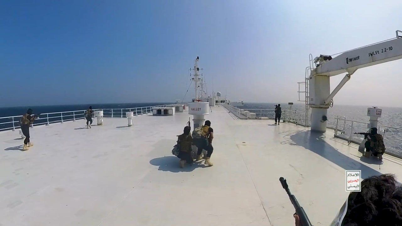 Houthis capture vessel in Red Sea with links to Israel and call for immediate ceasefire