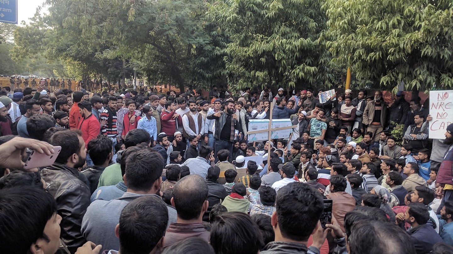 Jamia Millia Islamia students rally against attacks on religious minorities in India