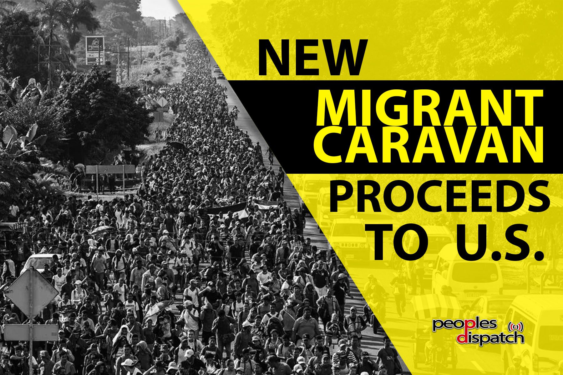 Honduran migrant caravan stopped at Mexican border