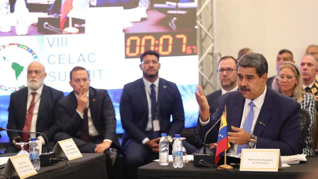 Venezuelan President Nicolás Maduro at the summit of the Community of Latin American and Caribbean States (CELAC) in Saint Vincent and the Grenadines