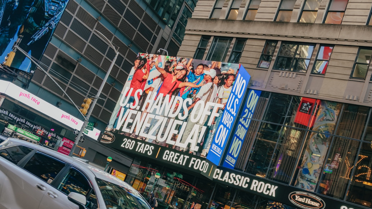 Anti-war billboard NYC
