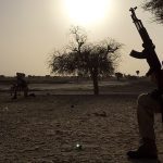 Nigerien soldier watches guard