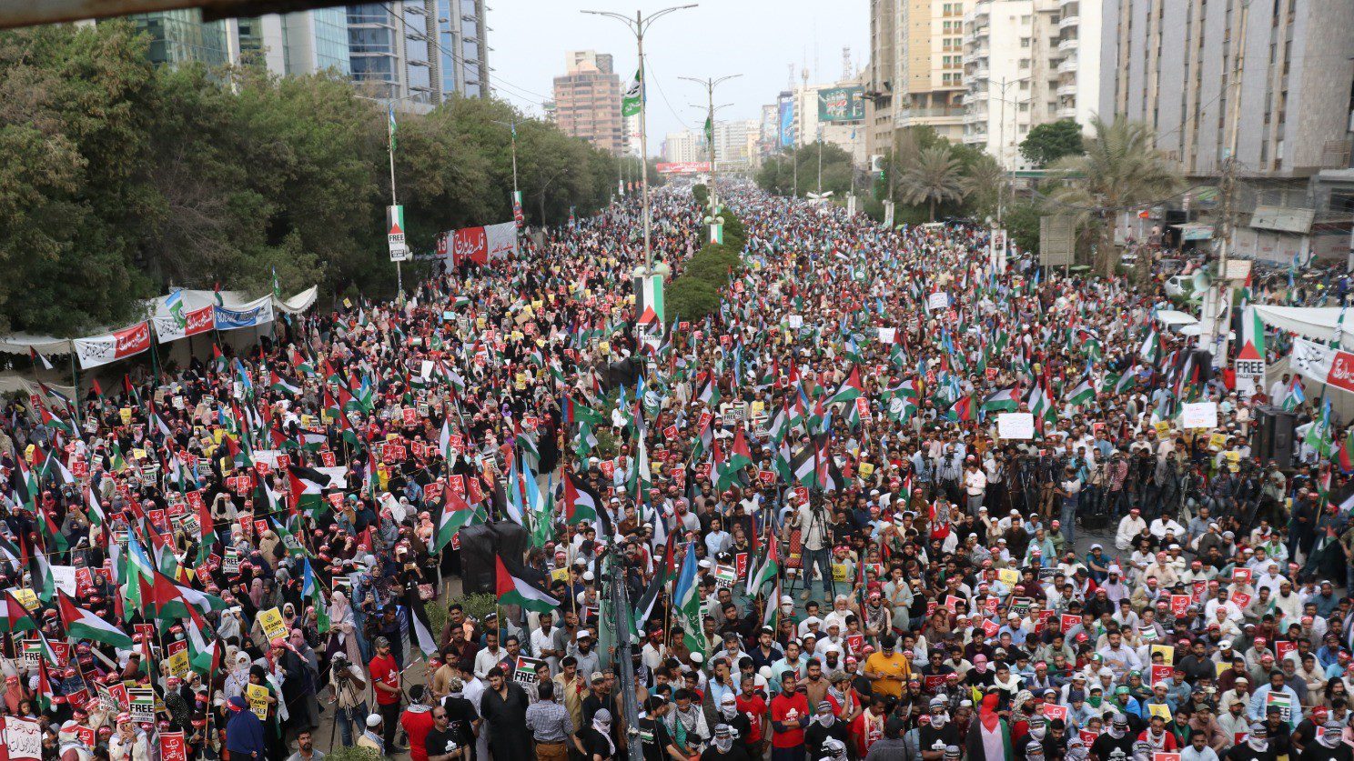 Thousands of Pakistanis hold solidarity protests for Palestine
