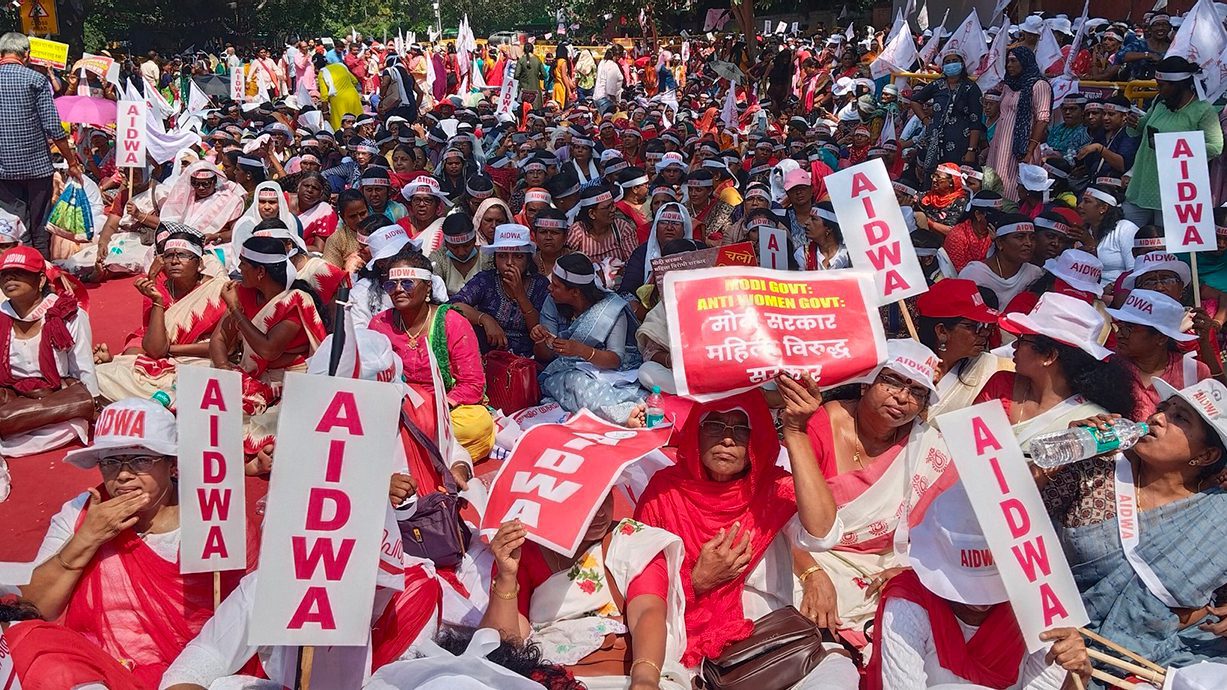 Thousands of women march in Delhi to protest Modi government’s anti-women, anti-poor policies