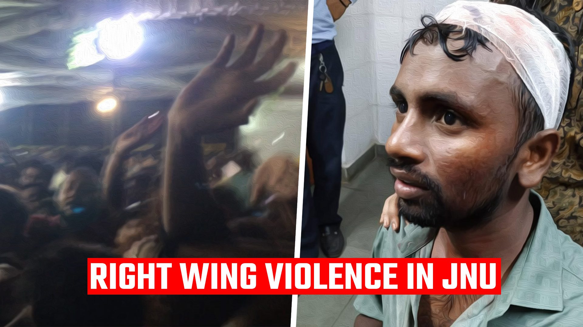 Right wing ABVP violence in JNU election debate_New Delhi (1)