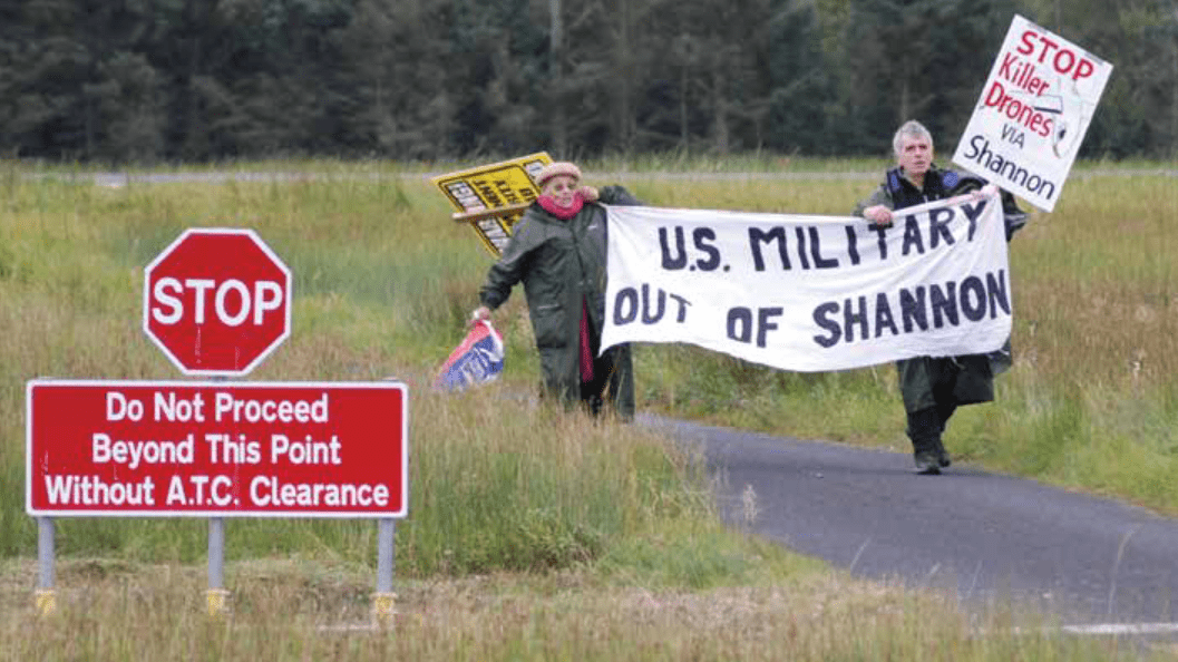 The roar of a US warplane over a civilian Irish airport