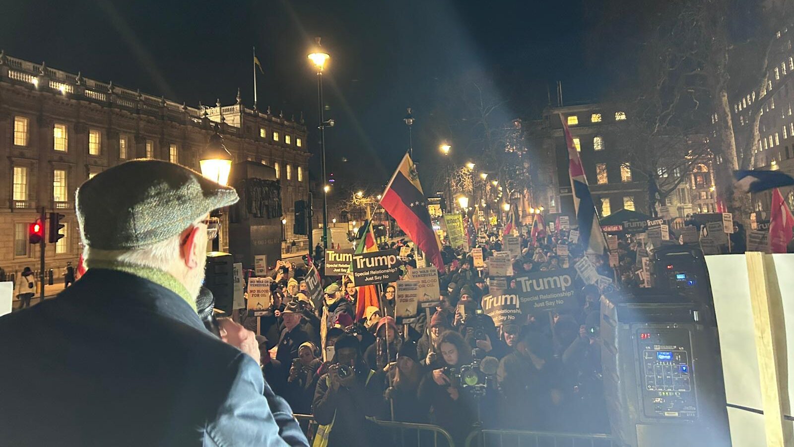 Protesters urge UK government to “grow a spine” and stand up to Trump