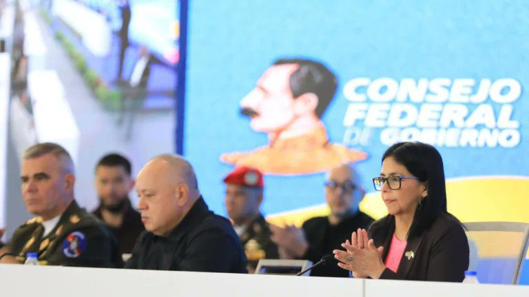 Venezuelan interim president Delcy Rodriguez meets with ministers