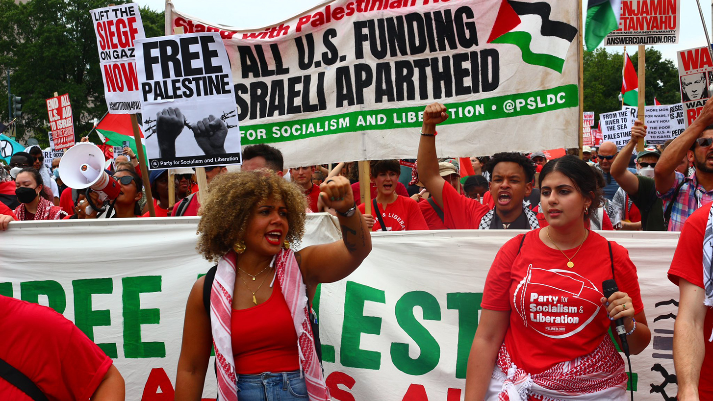 While Harris denounced the anti-Netanyahu protest, third party candidates joined the thousands in the streets