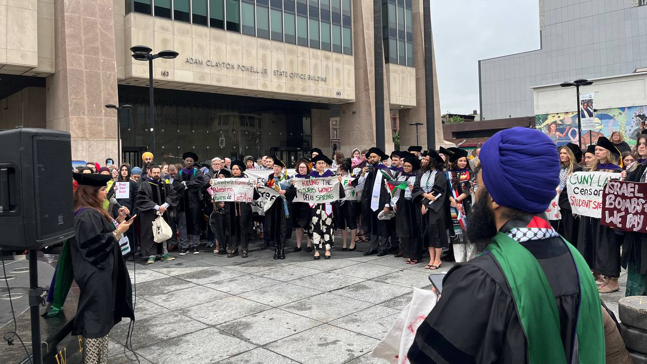 Graduating CUNY law students walk out of ceremony, join wave of pro-Palestine graduation demonstrations