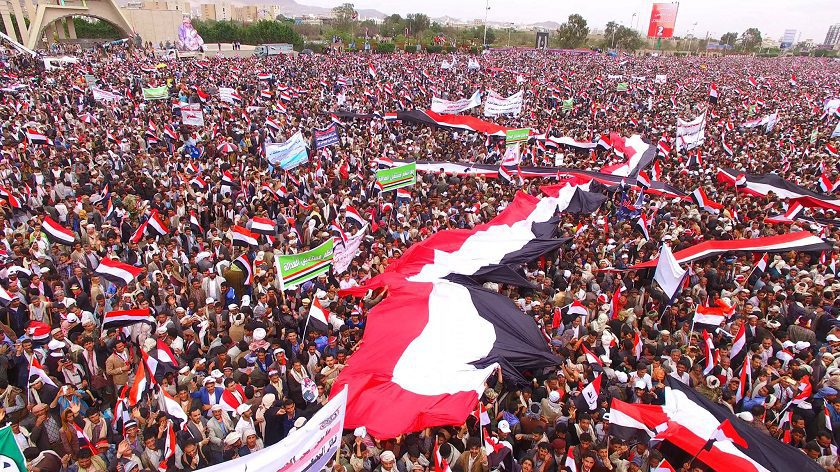 Yemenis protest against Saudi-led military coalition and US blockade