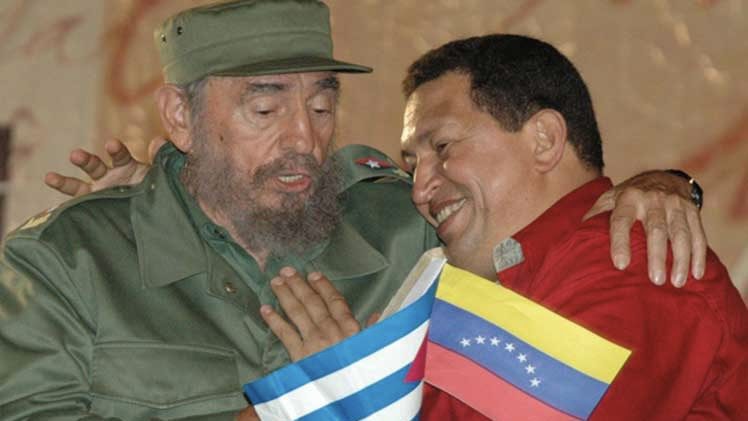 Cuban leader Fidel Castro and Venezuelan leader Hugo Chávez