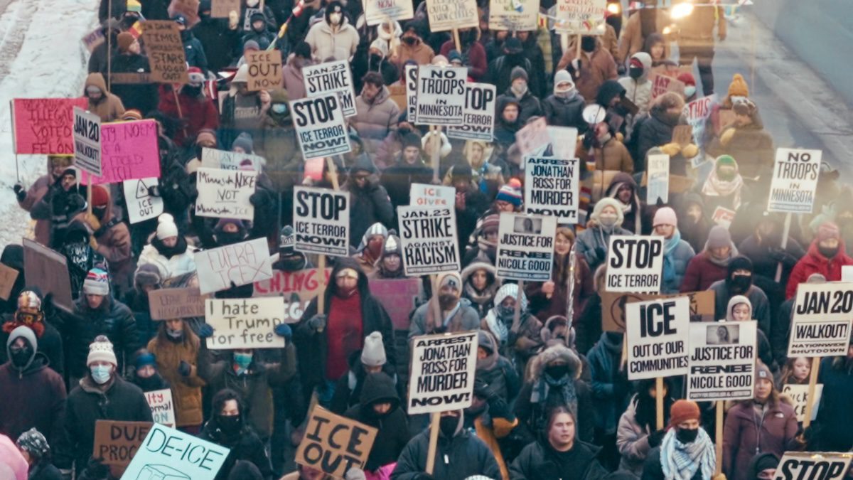 mass protest against ICE in Minneapolis