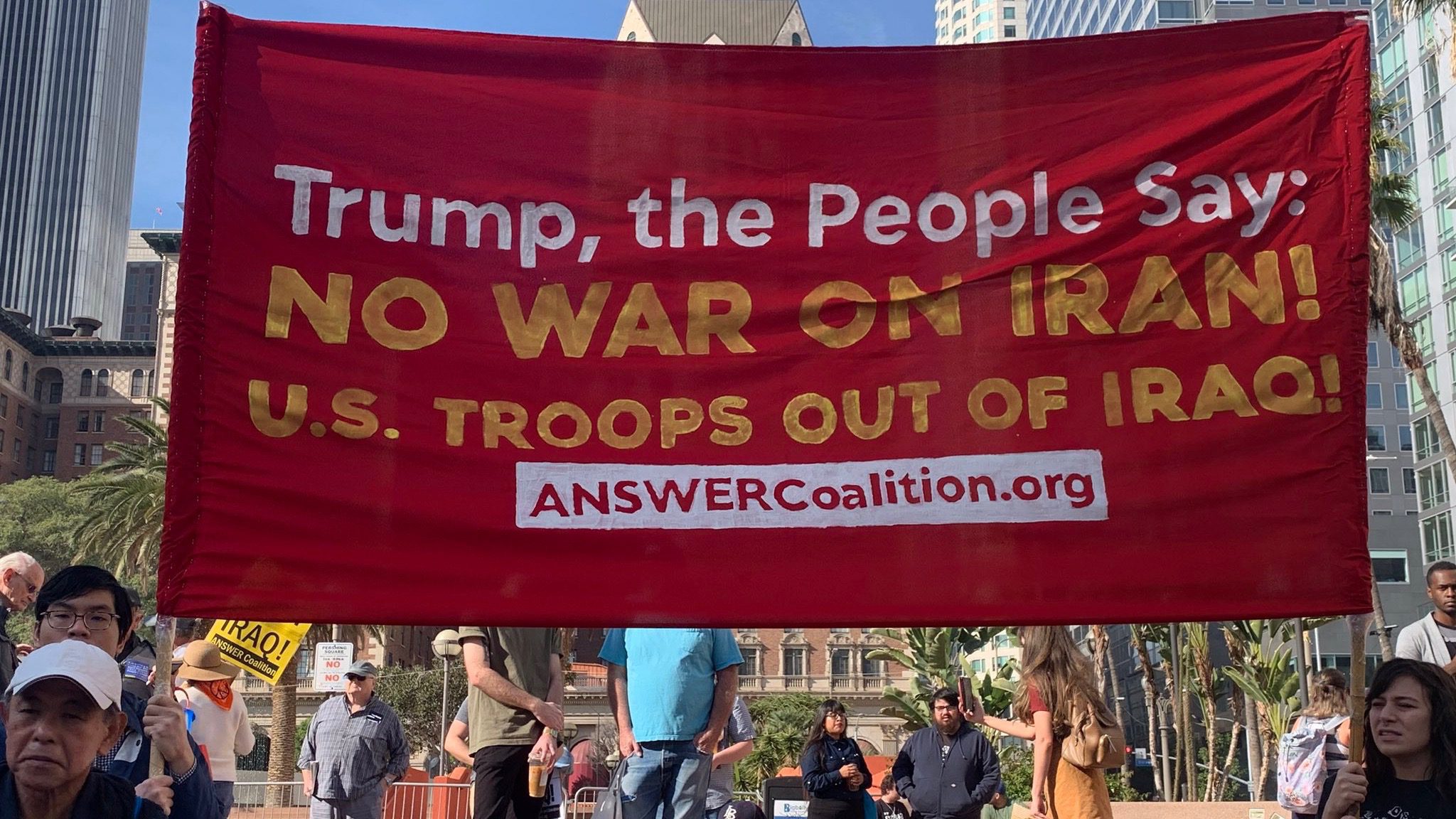 Anti-war groups march against US aggression in Iran