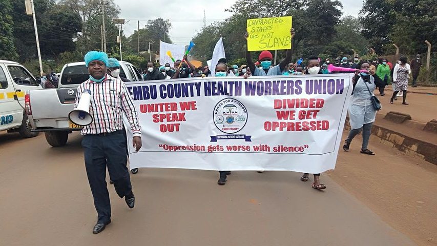 Kenyan govt. approves insurance cover for frontline workers but protests set to continue
