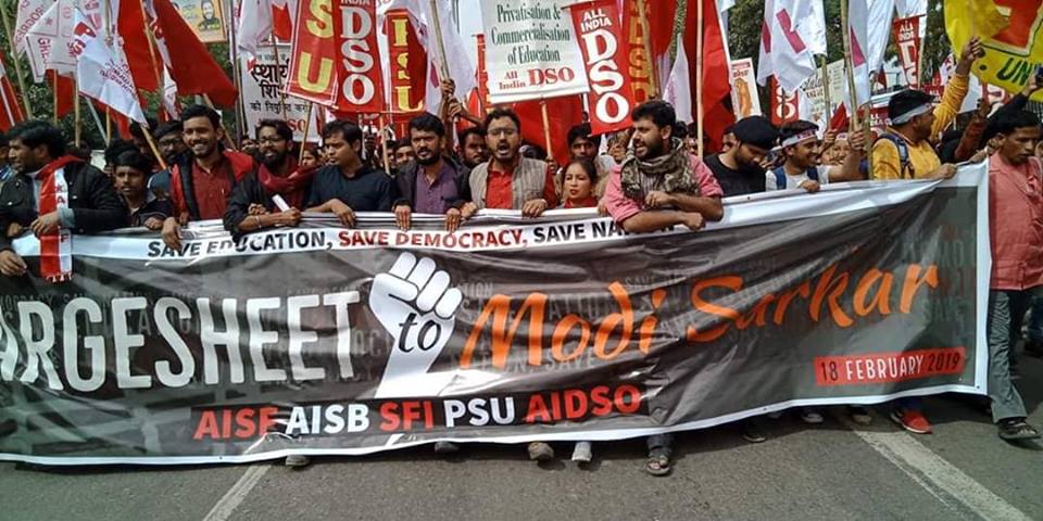 Students march in Delhi