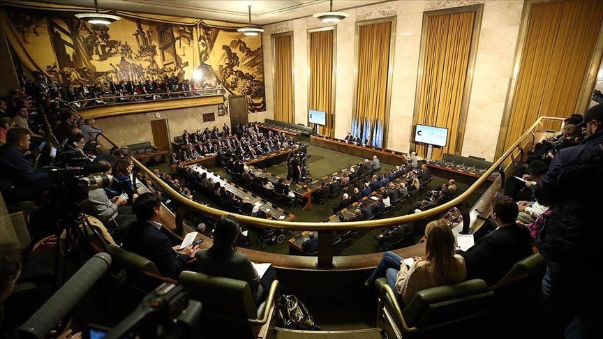 Government delegates meet with the opposition to discuss a new constitution for Syria