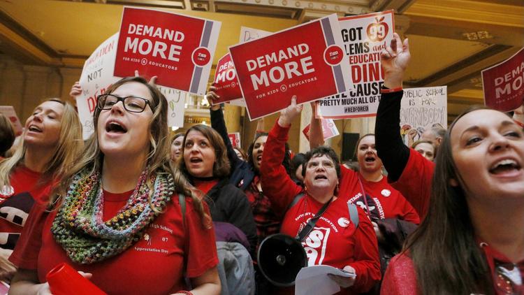 Teachers March in Indiana