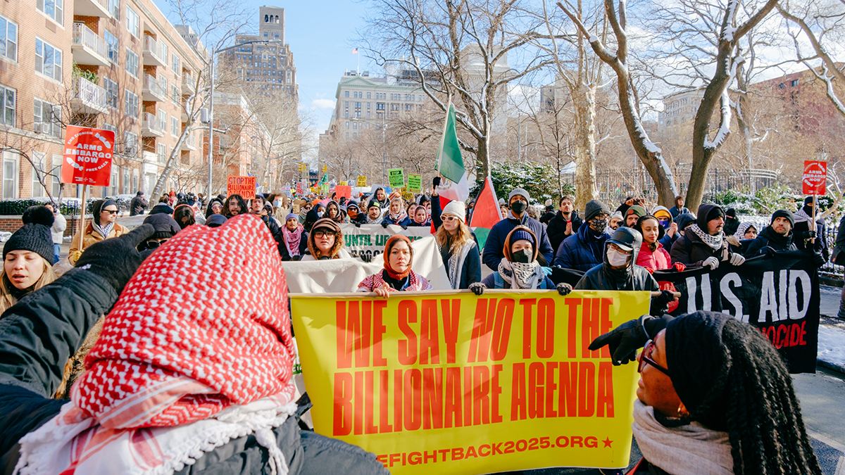 Thousands take to the streets across the US to mark “counter-inauguration” on first day of Trump presidency