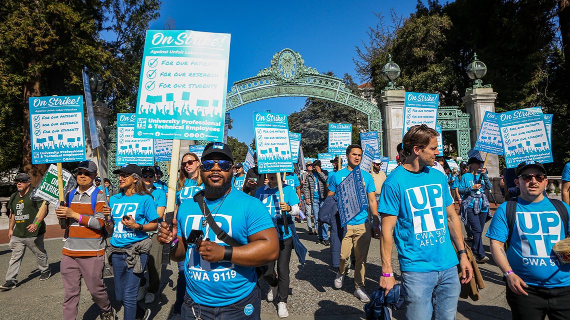 Tens of thousands of University of California workers strike demanding fair pay