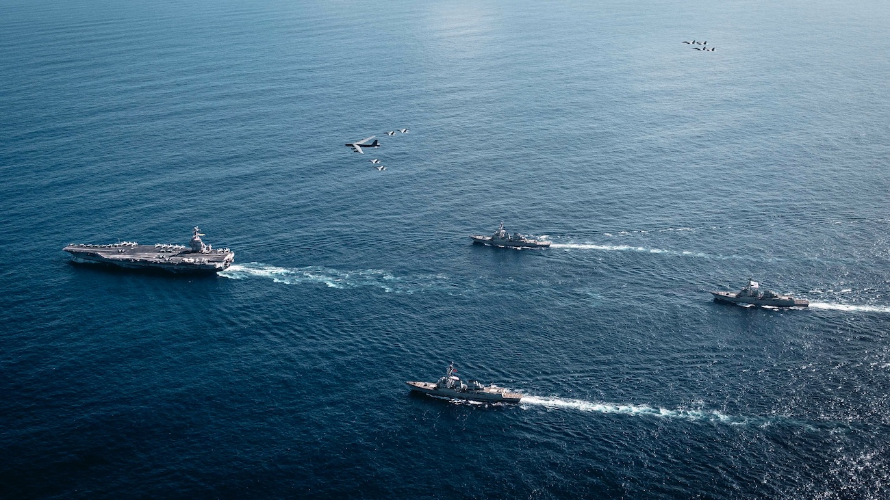 War ships in the Caribbean
