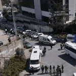Emergency vehicles outside Israeli consulate in Istanbul