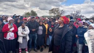 Abahlali in Gauteng protested outside the Rabbie Ridge Hall after the PIE Amendment Bill Public Hearings was postponed 1 - BT News Members of AbM gather in protest of PIE Amendment Bill