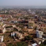 A view of the ACI 2000 neighborhood of Bamako, Mali with the Niger River in the background