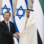 Israeli President Isaac Herzog and UAE's Sheikh Mohamed bin Zayed Al Nahyan