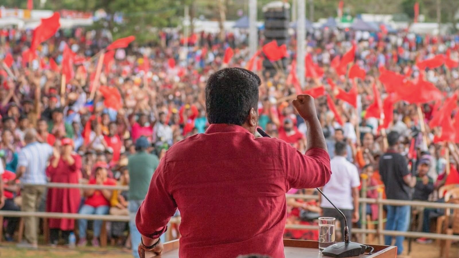 President of Sri Lanka speaks at rally
