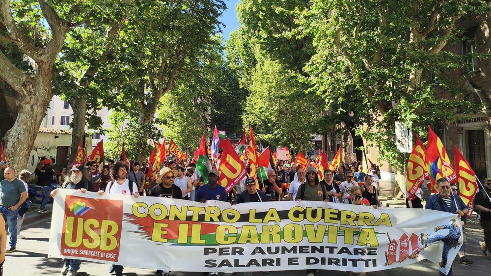 Thousands protest against war and cost of living crisis in Italy