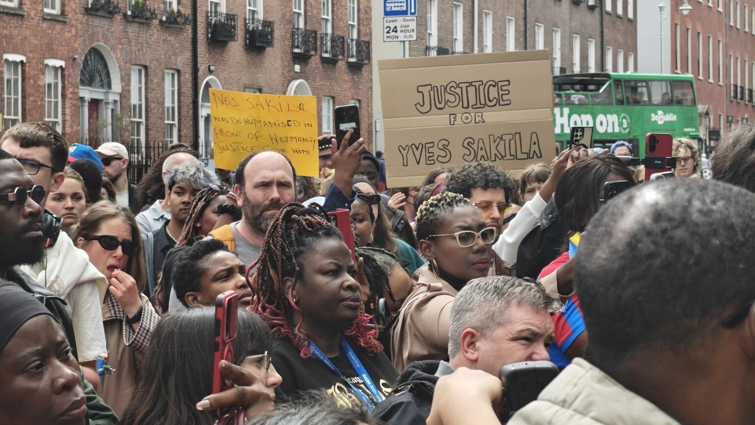 Protestors demand justice for Congolese migrant Yves Sakila